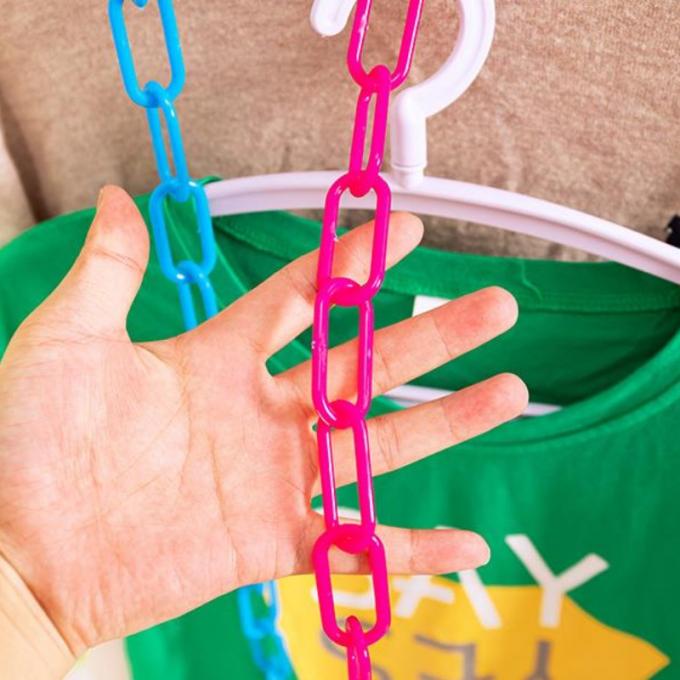 1.3m 길이 / 23 구멍 플라스틱 사슬 다채로운 플라스틱 옷 헝거 옷장 헝거 공간 절약 조직 헝거 6