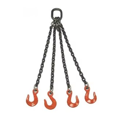 주문 8T1.5M-4 사슬 G80 갈고리 4 다리 10Mm 래싱 링크 가중한 부하를 위한 웰딩 체인 슬링 online manufacture