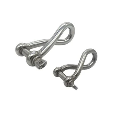 주문 맞춤형 스테인리스 스틸 304 / 316 스크루 핀과 함께 굽힌 셔클 비 표준 online manufacture