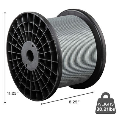 좋은 가격 스테인리스 스틸 와이어 로프 A2 A4 AISI316 AISI304 SUS316 SUS304 스테인리스 케이블 3.5mm 섬유 코어 또는 강철 코어 6x12 7 PP 온라인으로