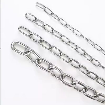 좋은 가격 평면 마무리 강철 링크 체인 SS304 Din763 스테인리스 체인 링크 2t 작업 부하 제한 온라인으로
