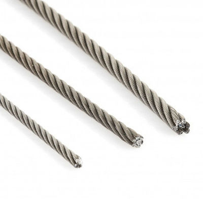 좋은 가격 ASTM 304 316 316L 스테인리스 스틸 1X19 스트랜드 와이어 로프 0.8mm 1mm 2mm 3mm OEM용 온라인으로