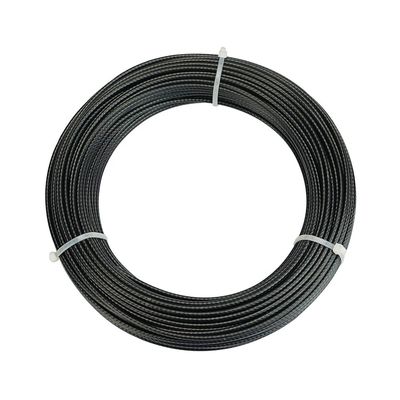 좋은 가격 PP/PE/PU/PVC/PA/나일론 1.2-1.8mm 블랙 폴리프로필렌 코팅 철선 로프 7x71 온라인으로