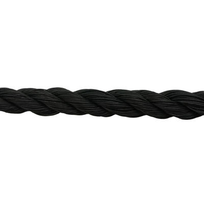 좋은 가격 DIN 표준 24mm 3 스트랜드 블랙 폴리에틸렌 PE 로프 온라인으로