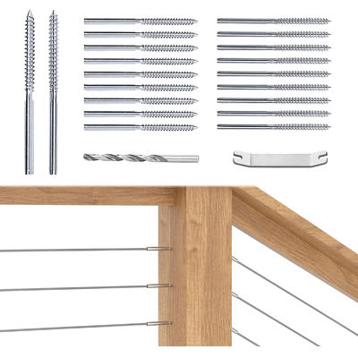 좋은 가격 T316 스테인리스 스틸 3/16인치 케이블 레일링 하드웨어용 좌우 스웨이지 러그 스크류 온라인으로